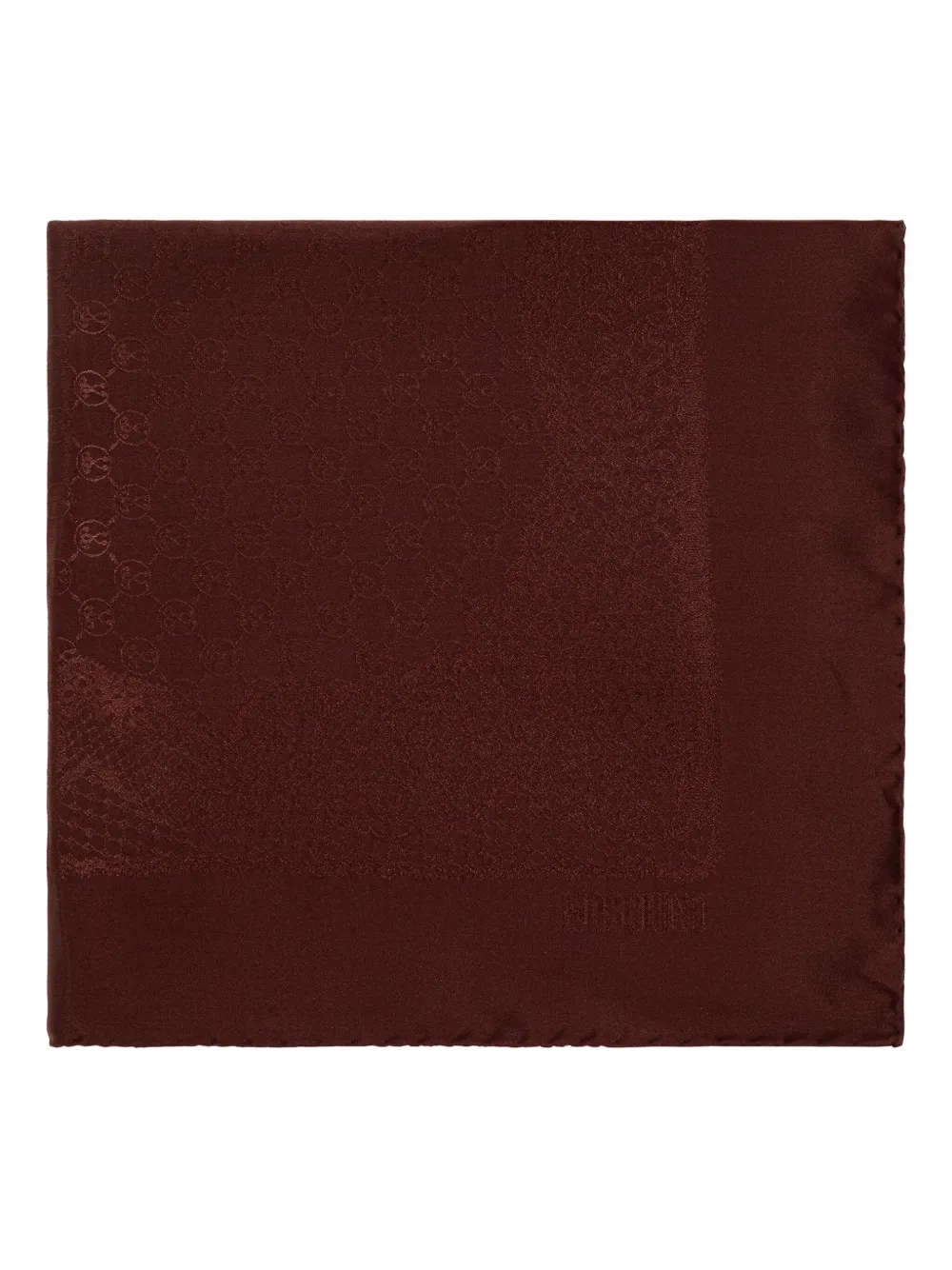 

Шелковый платок с монограммой Moschino, коричневый