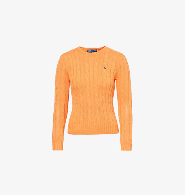 

Джемпер из хлопка с вышивкой Brand-Embroad Polo Ralph Lauren, оранжевый