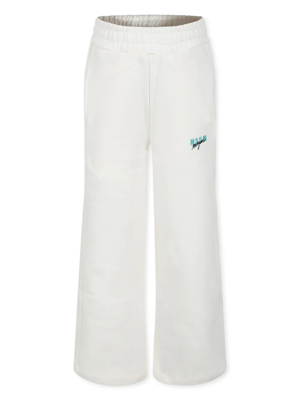 

Брюки с вышитым логотипом MSGM Kids, белый