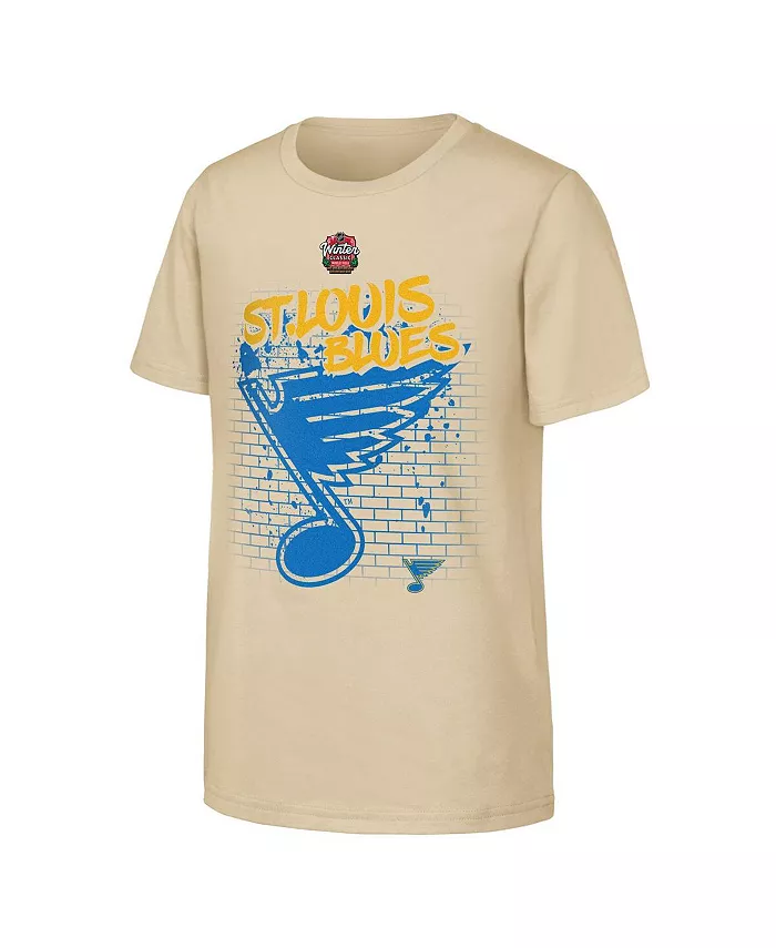 Футболка с уличным принтом St. Louis Blues для мальчиков и девочек, коллекция NHL Winter Classic 2025, бежевая Outerstuff — фото 3