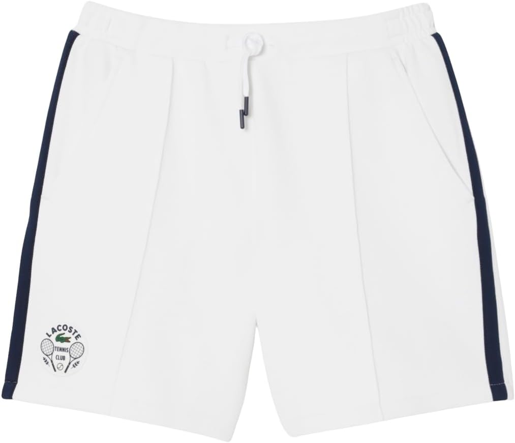 

Мужские шорты Lacoste Sport Ultra Dry с акцентным значком в стиле теннисного наследия, White/Navy Blue