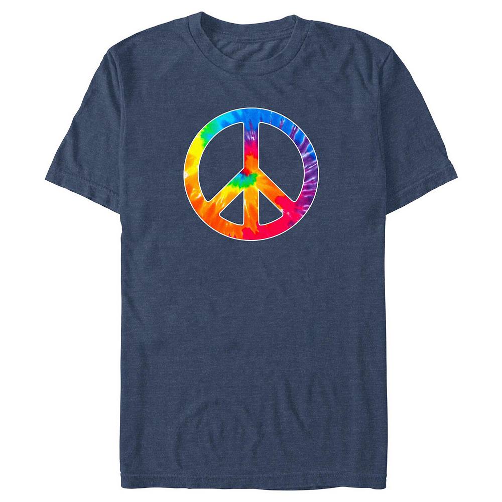 

Футболка с принтом тай-дай Big & Tall Peace Sign, цвет Navy Heather