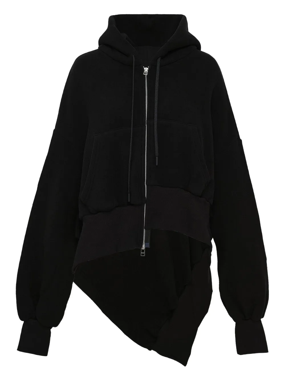 

Ассиметричная куртка с капюшоном на молнии Yohji Yamamoto, черный