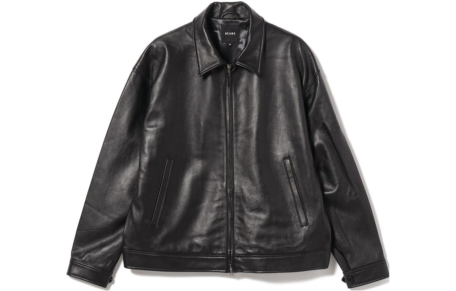 

Beams Кожаная куртка унисекс черная, Black