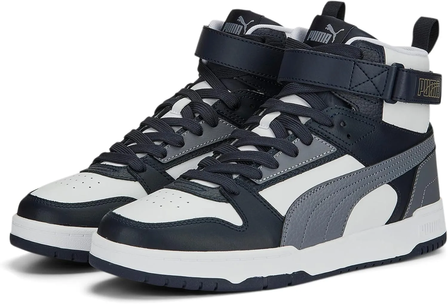 Кроссовки PUMA Unisex RBD Game Trainers, белый/золотой — фото 2
