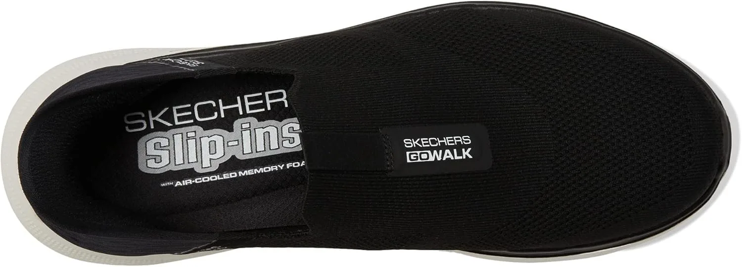 Слипоны Skechers Slip-ins: GO Walk 6 Easy On Slip-on Walking Trainers, белый/черный — фото 4