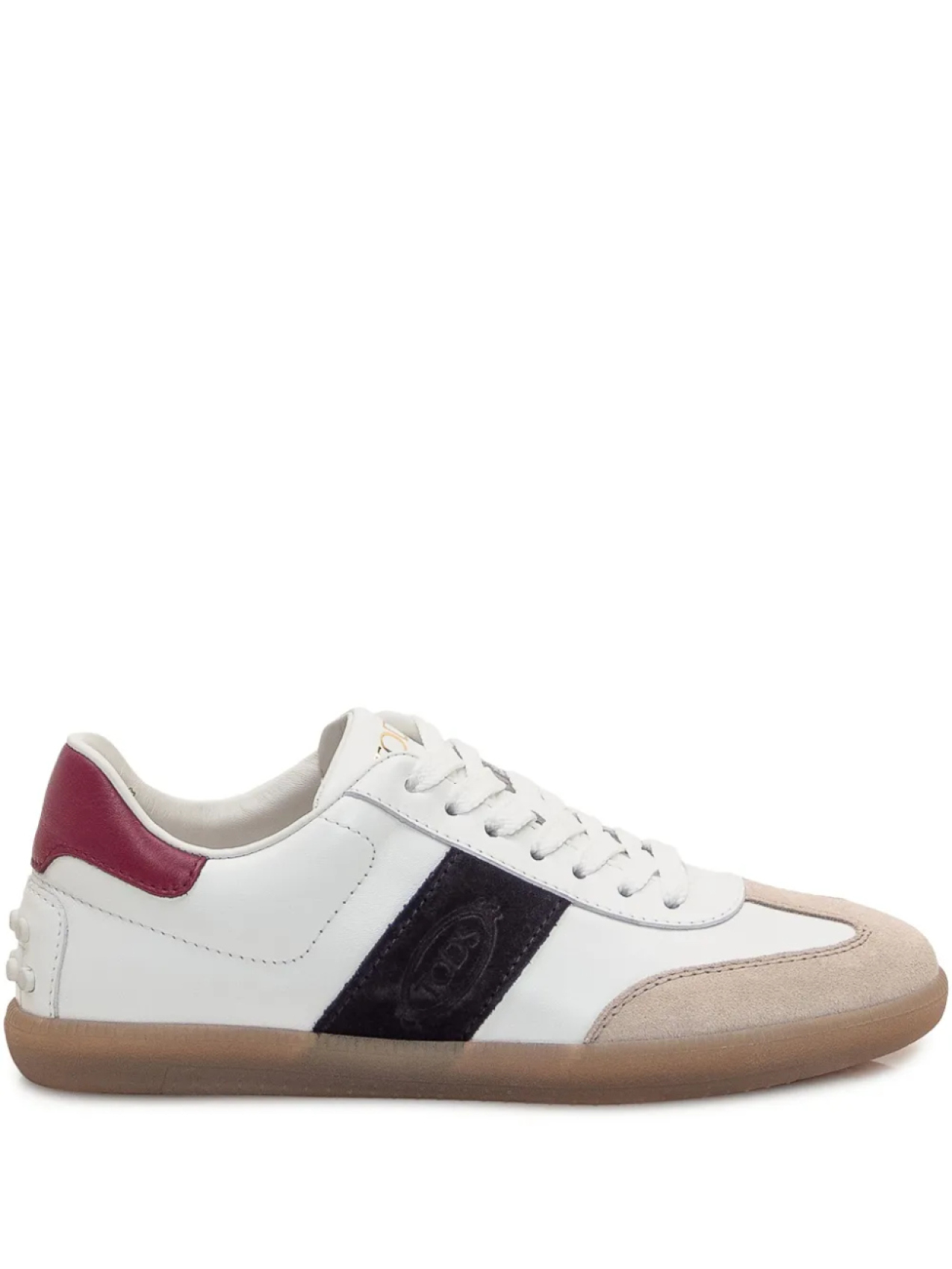 Контрастные кожаные кроссовки Tod's, белый