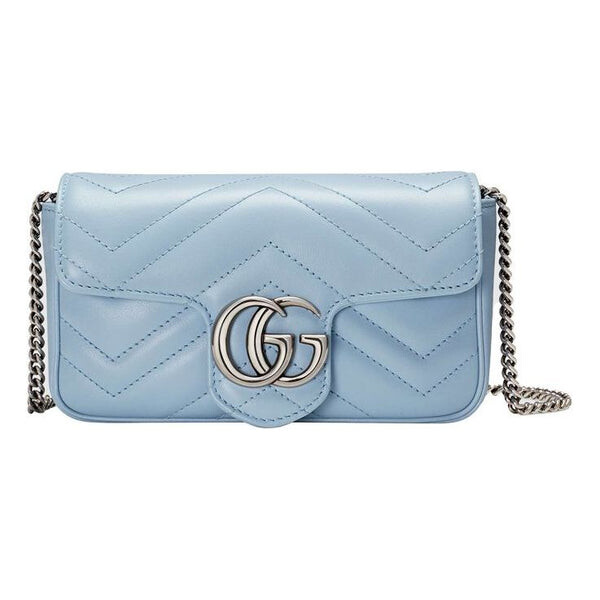 

Сумка gg marmont super mini bag 'pastel blue' Gucci, синий