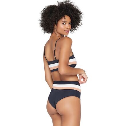 

Топ бикини в полоску Rebel женский L Space, цвет Black/Cream/Chestnut