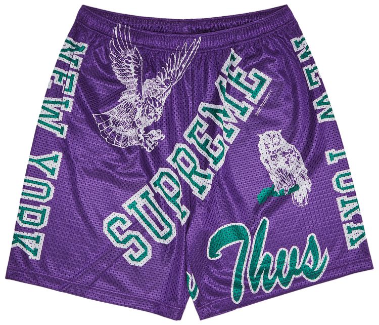 Шорты Supreme Varsity Mesh, фиолетовый