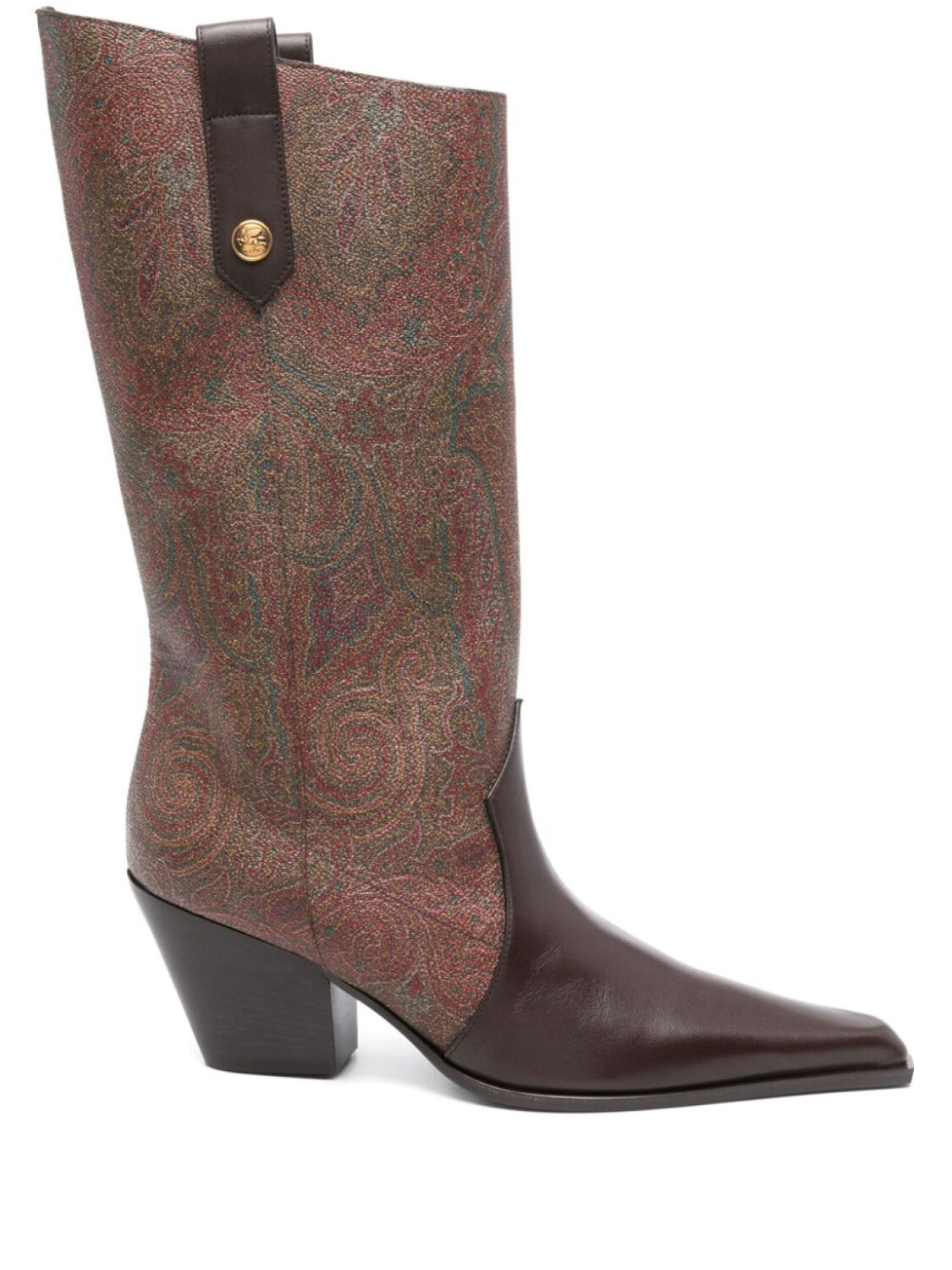 ETRO сапоги с жаккардовым узором пейсли, коричневый
