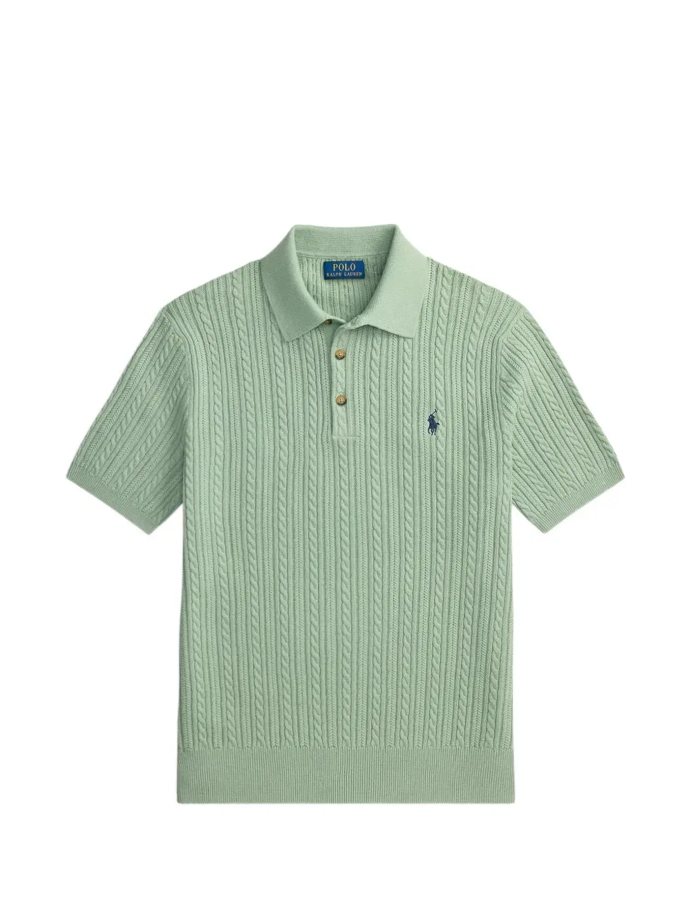 Свитер-Поло крупной вязки с вышивкой Polo Ralph Lauren, зеленый