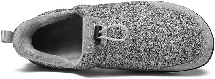 Мужские домашние тапочки Soft Time TOY, слипоны, зимние, теплые, полностью с меховой подкладкой, для дома и улицы, пушистые, широкие лоферы с противоскользящей резиновой подошвой, серый — фото 2
