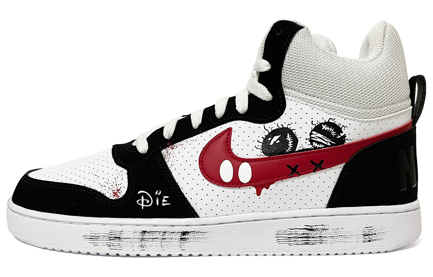 

Кроссовки Nike Court Borough Skateboarding Shoes Men High-top Red, белый