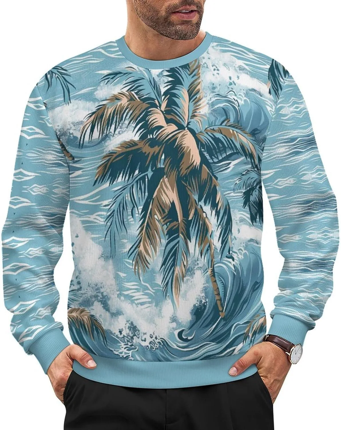 

Мужской свитер OMG с длинным рукавом и круглым вырезом HLSDFRES