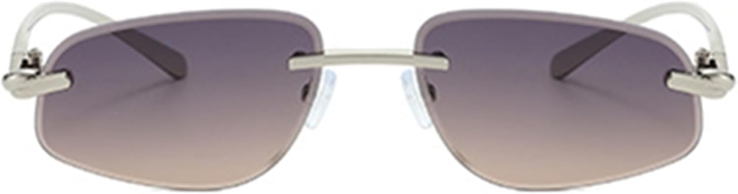 

Солнцезащитные очки Bullabulling в стиле ретро, ​​неровной квадратной формы, для женщин и мужчин, винтажный стиль 90-х, защита от УФ-излучения, маленькие женские солнцезащитные очки без оправы, Gray Silvery