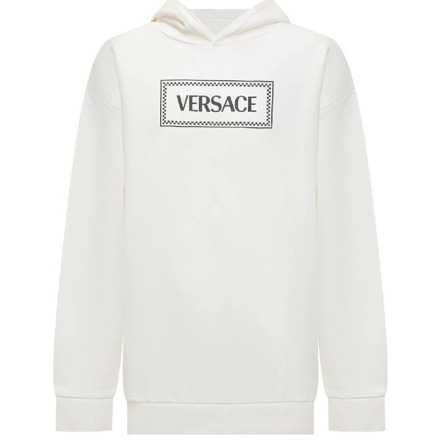 

Молодежный худи Versace Boys с принтом логотипа Young Versace, Bianco/Nero