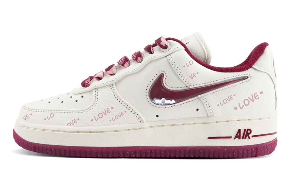 

Кроссовки Nike Air Force 1 Skateboarding Shoes Women's Low-top White/pink, цвет Burgundy