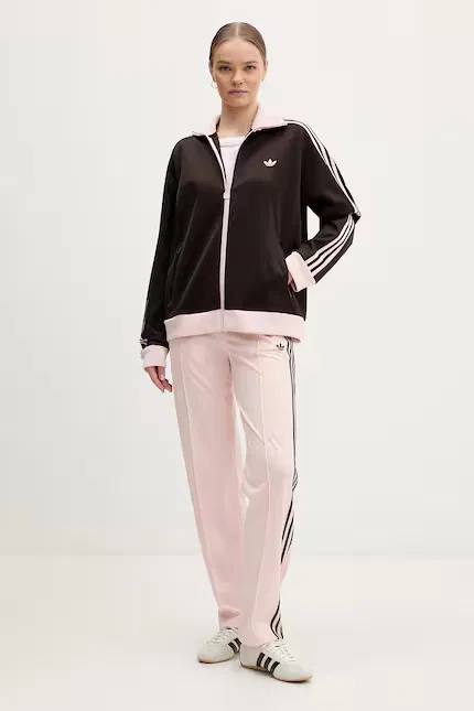 Блуза женская с молнией Adidas Originals, коричневый — фото 2
