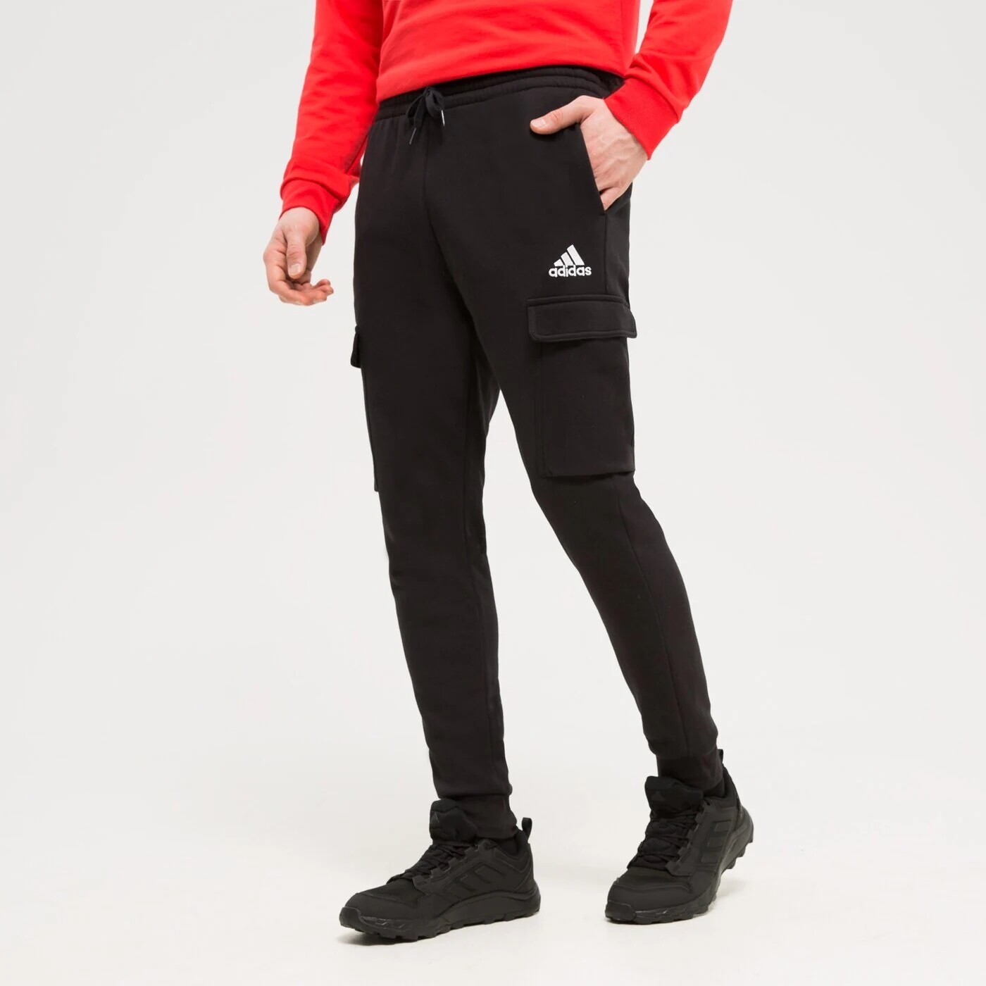 Брюки Adidas на резинке, черный — фото 3