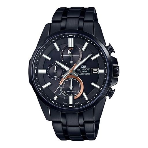 

Часы CASIO Waterproof Sports EDIFICE Solar Powered Sapphire Crystal Quartz Shockproof Mens Black Analog, черный