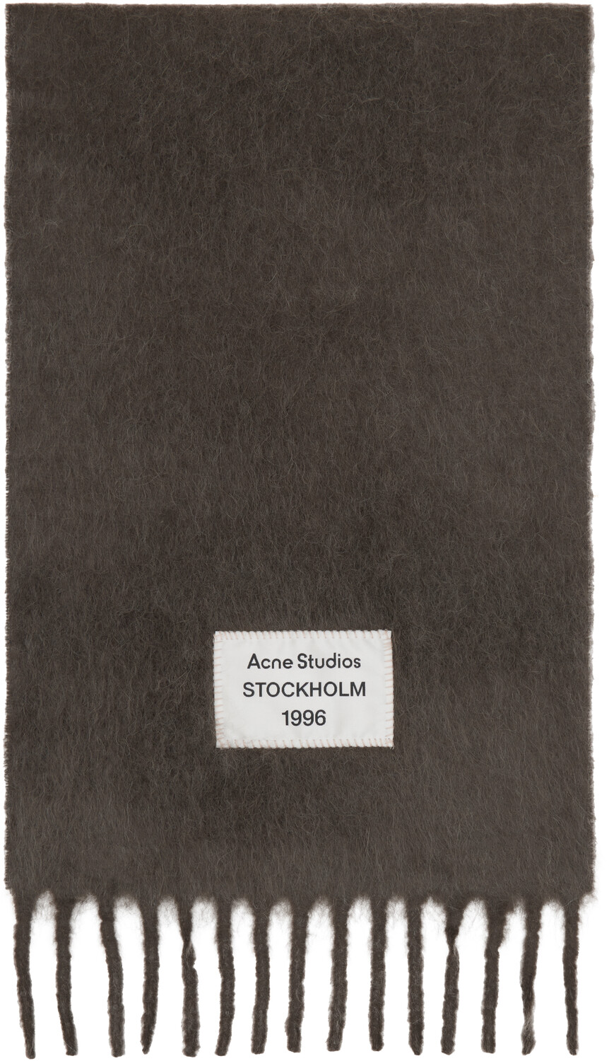 

Шарф из альпаки с серой бахромой Acne Studios, серый