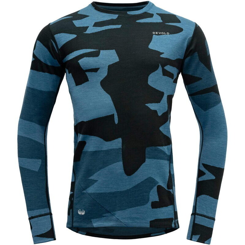 

Функциональная велосипедная рубашка Kløvstien Merino Shirt MAN синяя камуфляжная DEVOLD, цвет blau