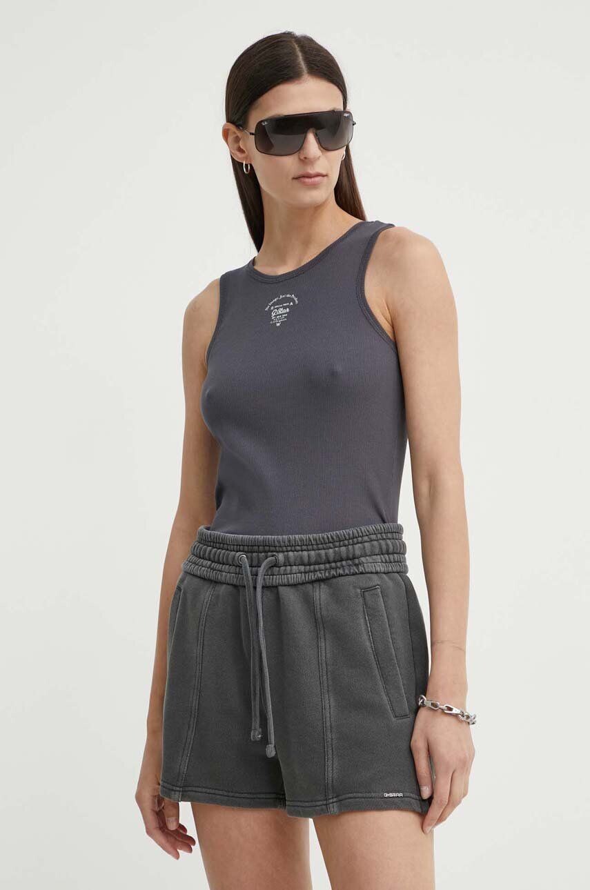 

Хлопковый топ G-Star Raw, серый