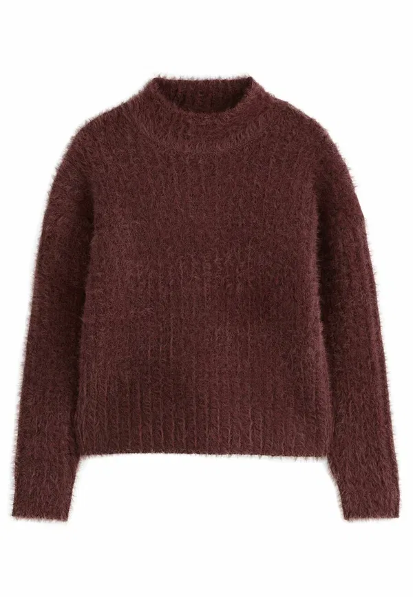 Джемпер Regular fit пушистый Next, шоколадно-коричневый — фото 4