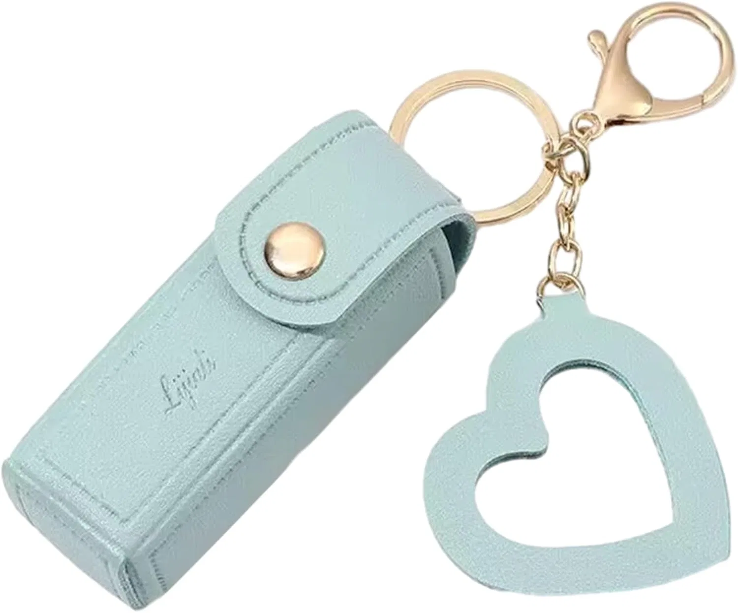 Косметичка для губной помады BLULILY с ключницей и подвеской-сердцем, 9x3 см