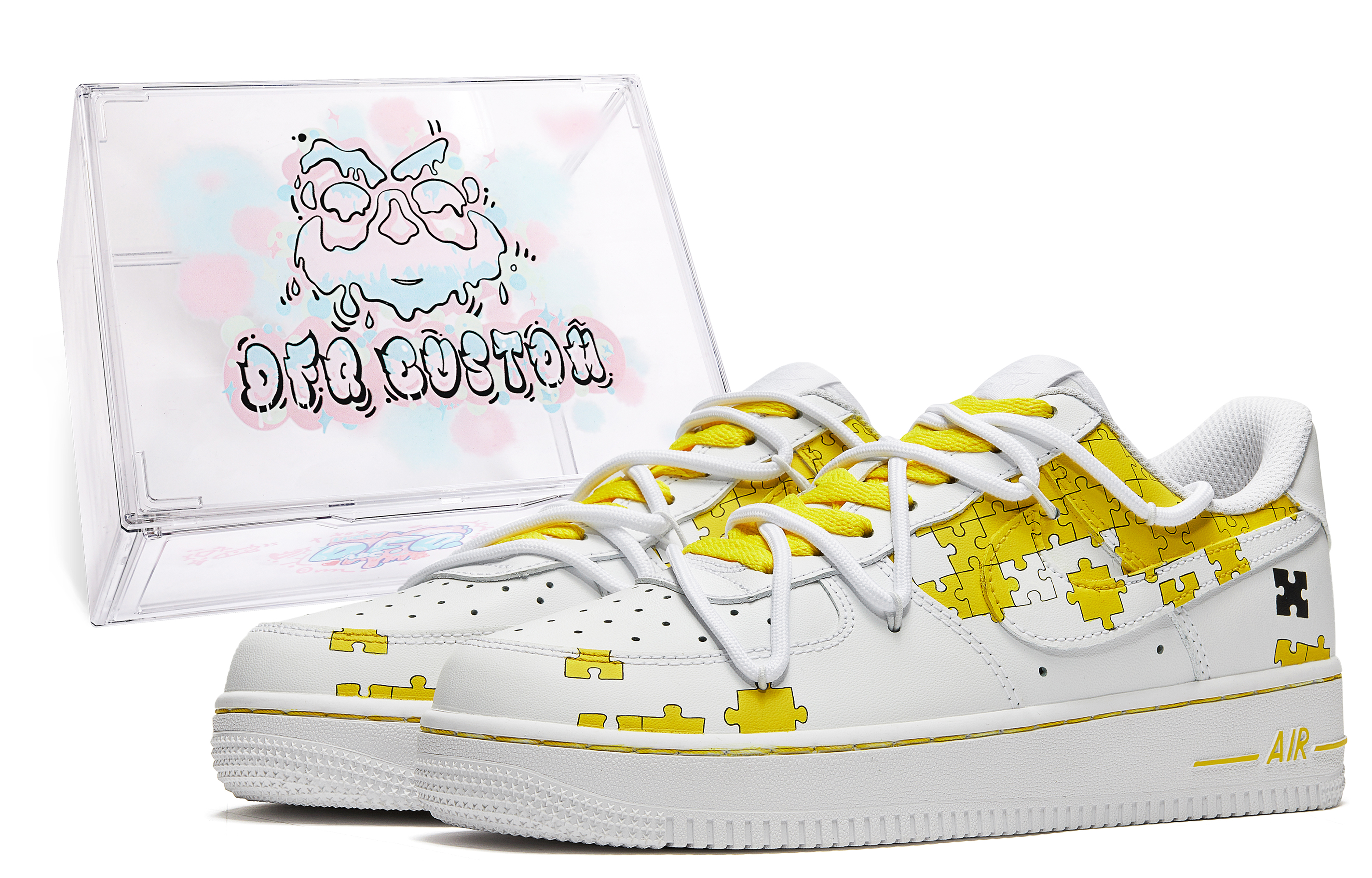 

Кроссовки Nike Air Force 1 Skateboarding Shoes Women's Low-top White/yellow, белый