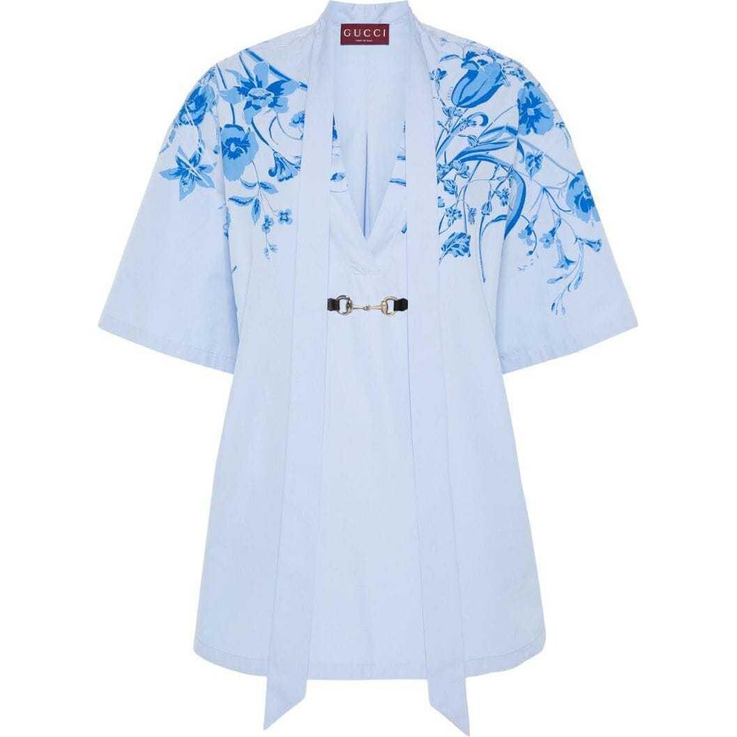

Платье женское Gucci с короткими рукавами, голубой / синий
