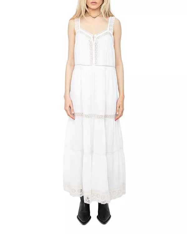 

Длинное платье, вдохновленное нижним бельем Zadig & Voltaire, белый