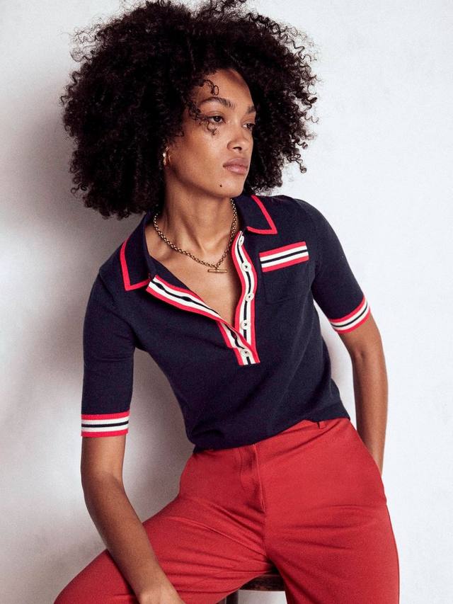 

Хенли футболка с цветными блоками Boden, Navy