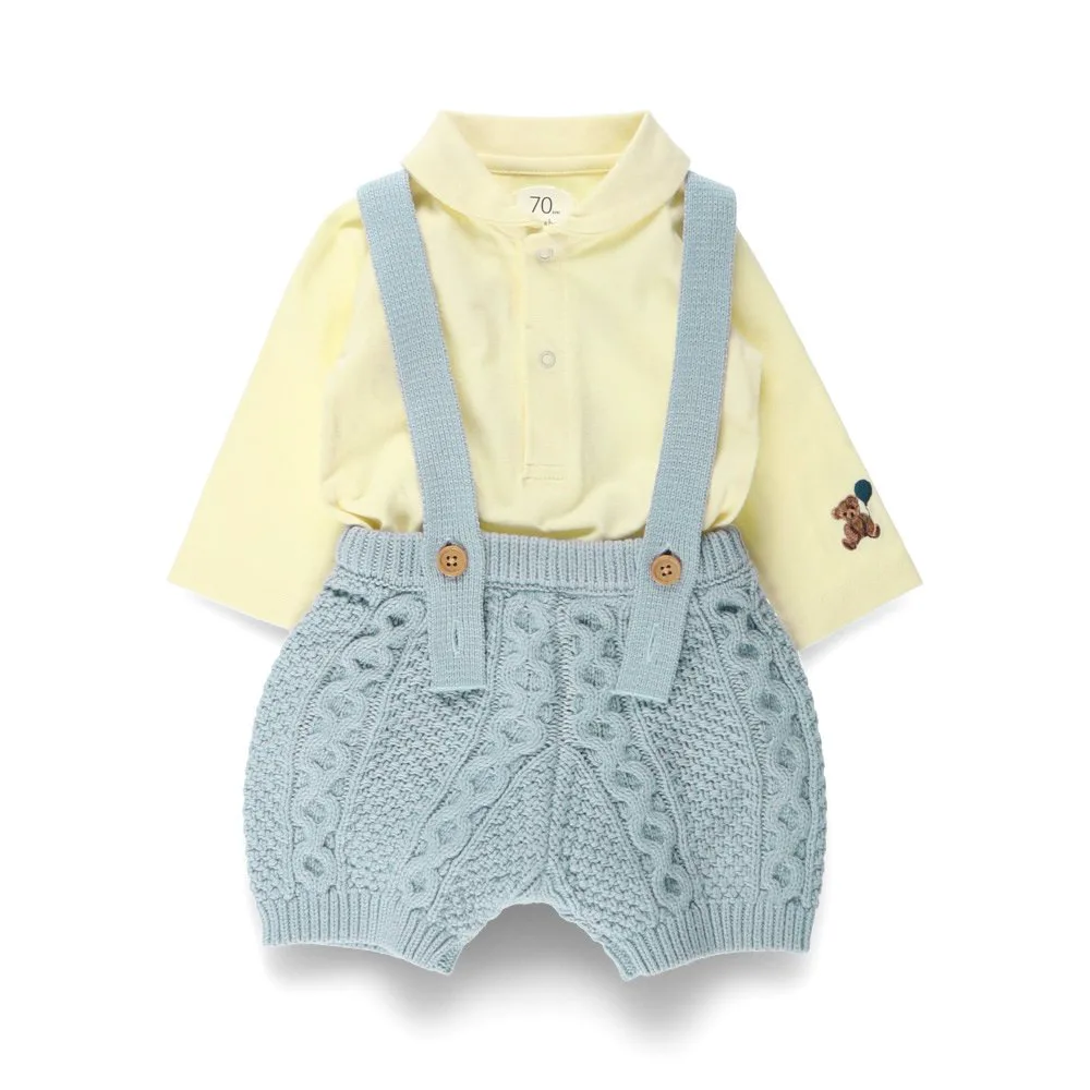 Вязаный комбинезон и боди с воротником Branshes, blue
