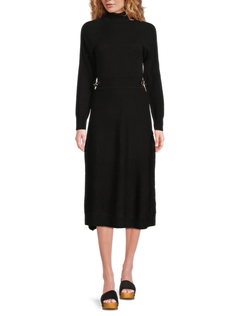 

Платье-миди из шерсти Becky с воротником-стойкой Derek Lam 10 Crosby, черный