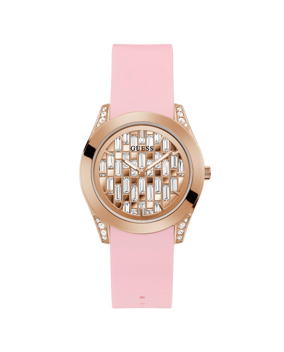 

Силиконовые женские часы Clarity GW0109L2 с розовым ремешком Guess, розовый