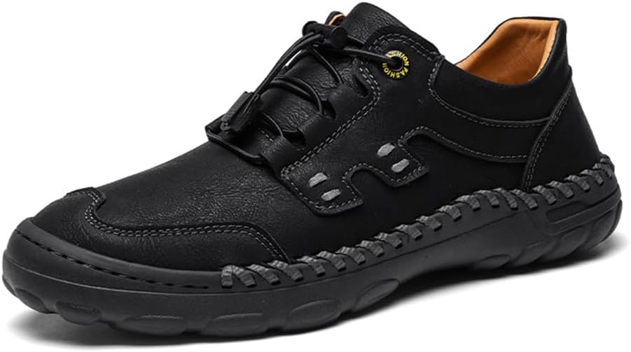 

Мужская повседневная обувь Asifn из кожи для прогулок, вождения, работы и офиса, оксфорды ручной работы, модные, удобные и дышащие лоферы, черный