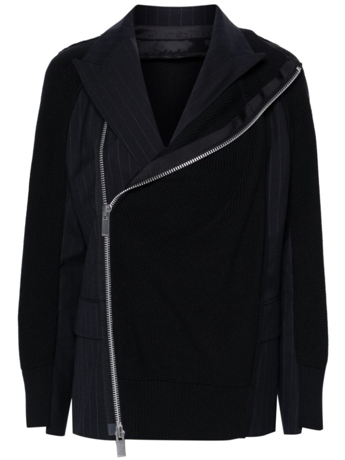 

sacai однобортный пиджак со вставками, синий