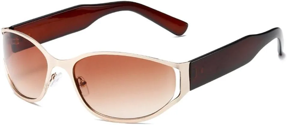 

Ретро овальные солнцезащитные очки для женщин, модные градиентные очки с защитой от УФ-излучения UV400, мужские желтые солнцезащитные очки SKFGNX, Golden Brown Tea