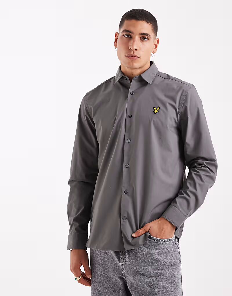 

Рубашка Lyle & Scott Ls из бамбука с длинным рукавом в цвете w635 gunmetal