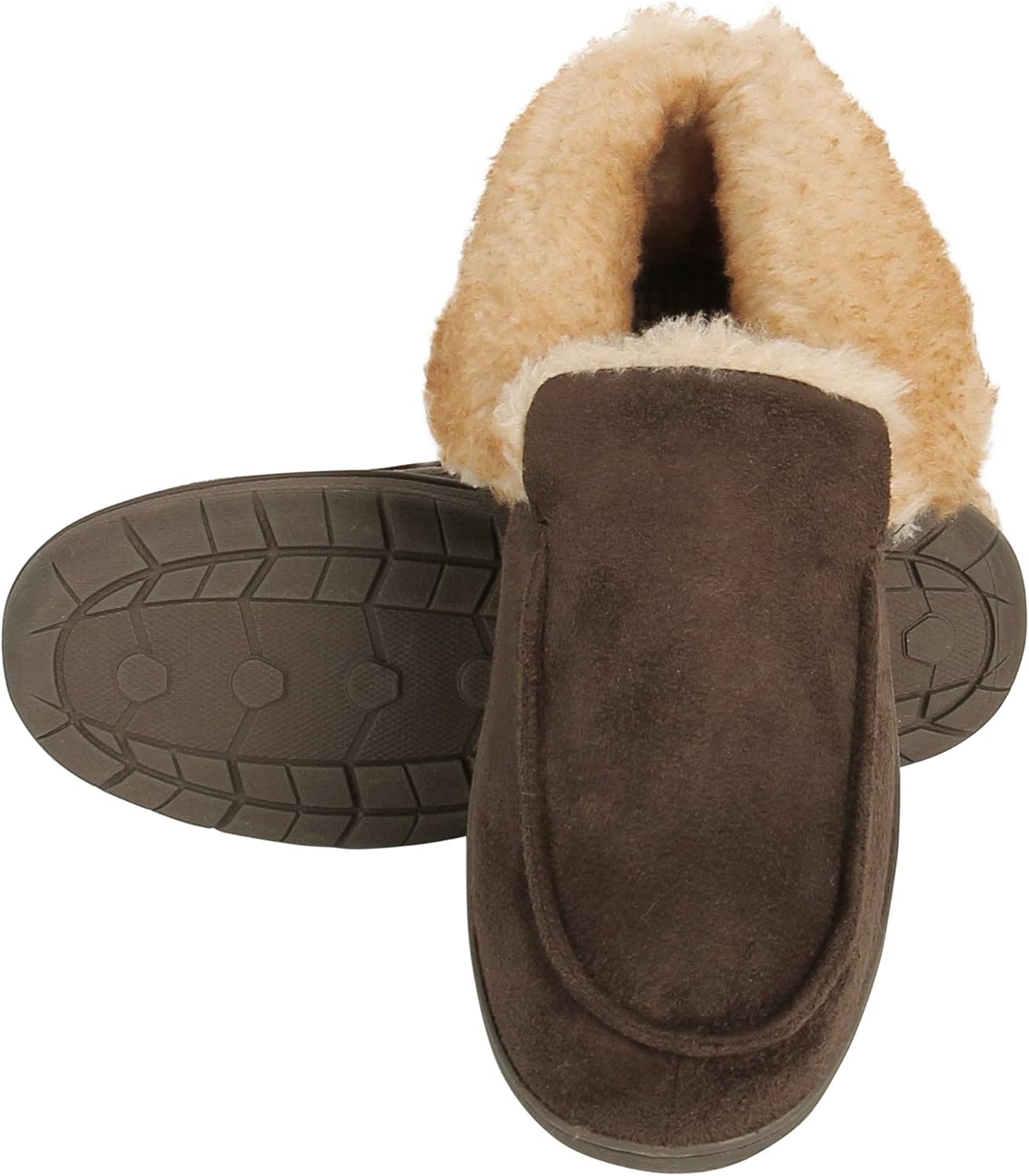 

Мужские домашние тапочки-ботинки Haggar с амортизирующей стелькой из мемори-фоама для дома и улицы, коричневый