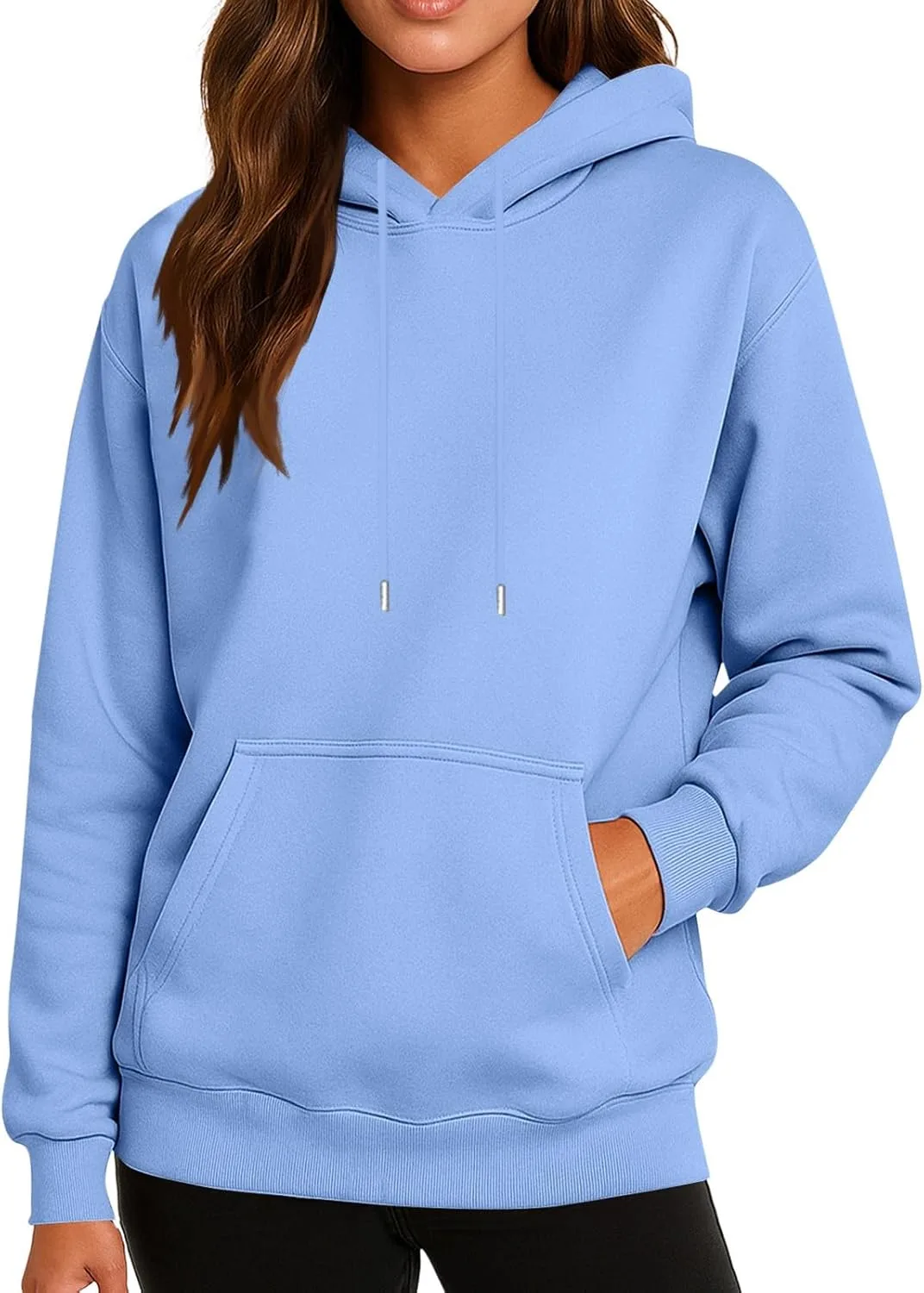 

Женский оверсайз худи с кулиской и карманом