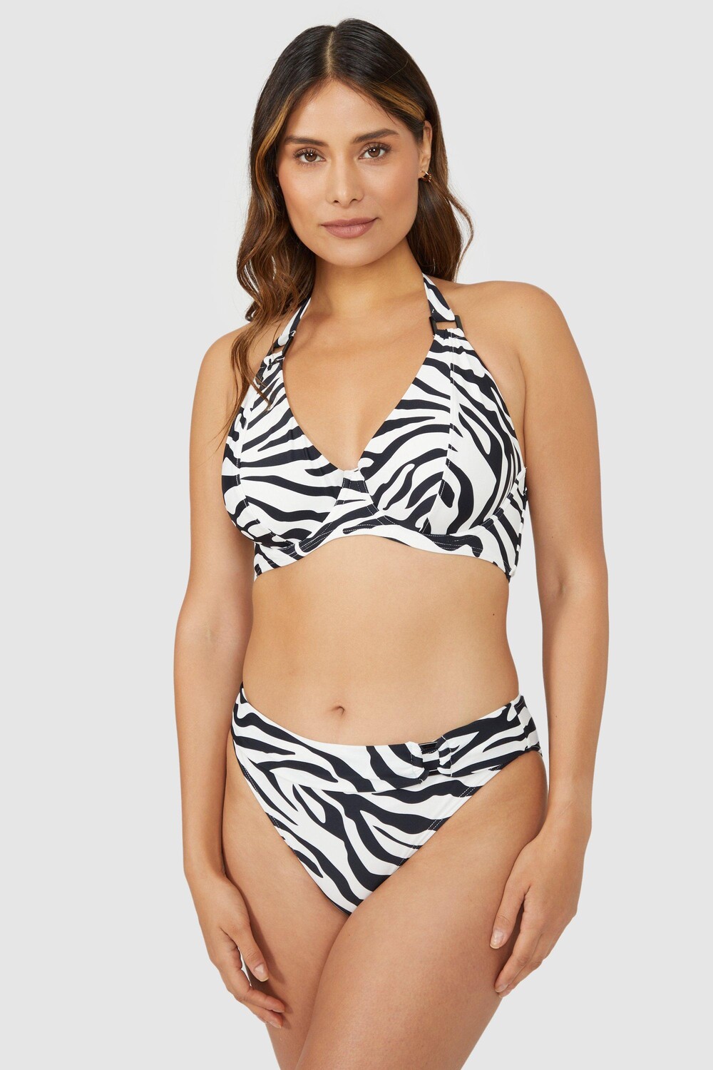 

Бикини-топ без подкладок Gorgeous Zebra с глубоким вырезом и глубоким вырезом Debenhams, мультиколор