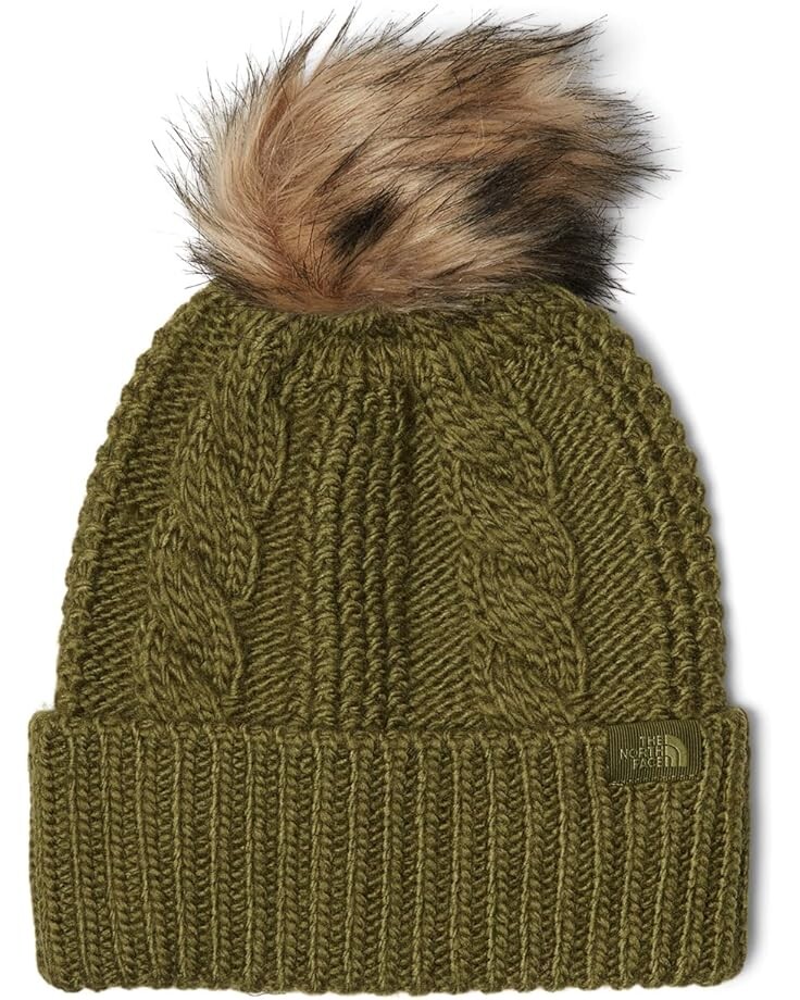 

Шапка The North Face Oh Mega Fur Pom Beanie, цвет Forest Olive