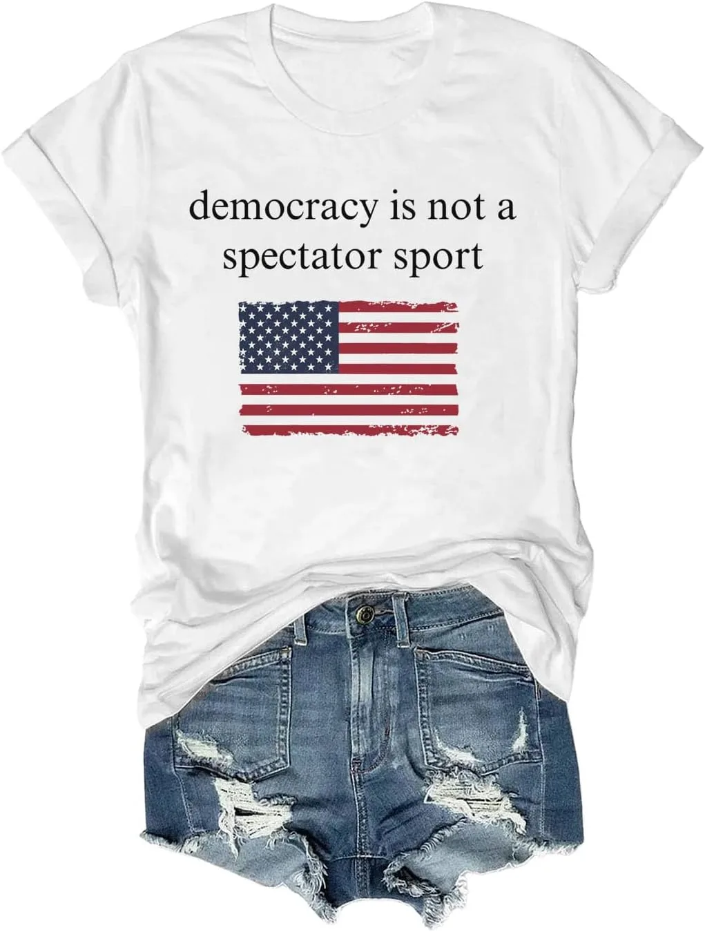 

Футболка Democracy is Not A Spectator Sport для политического активизма Czbic