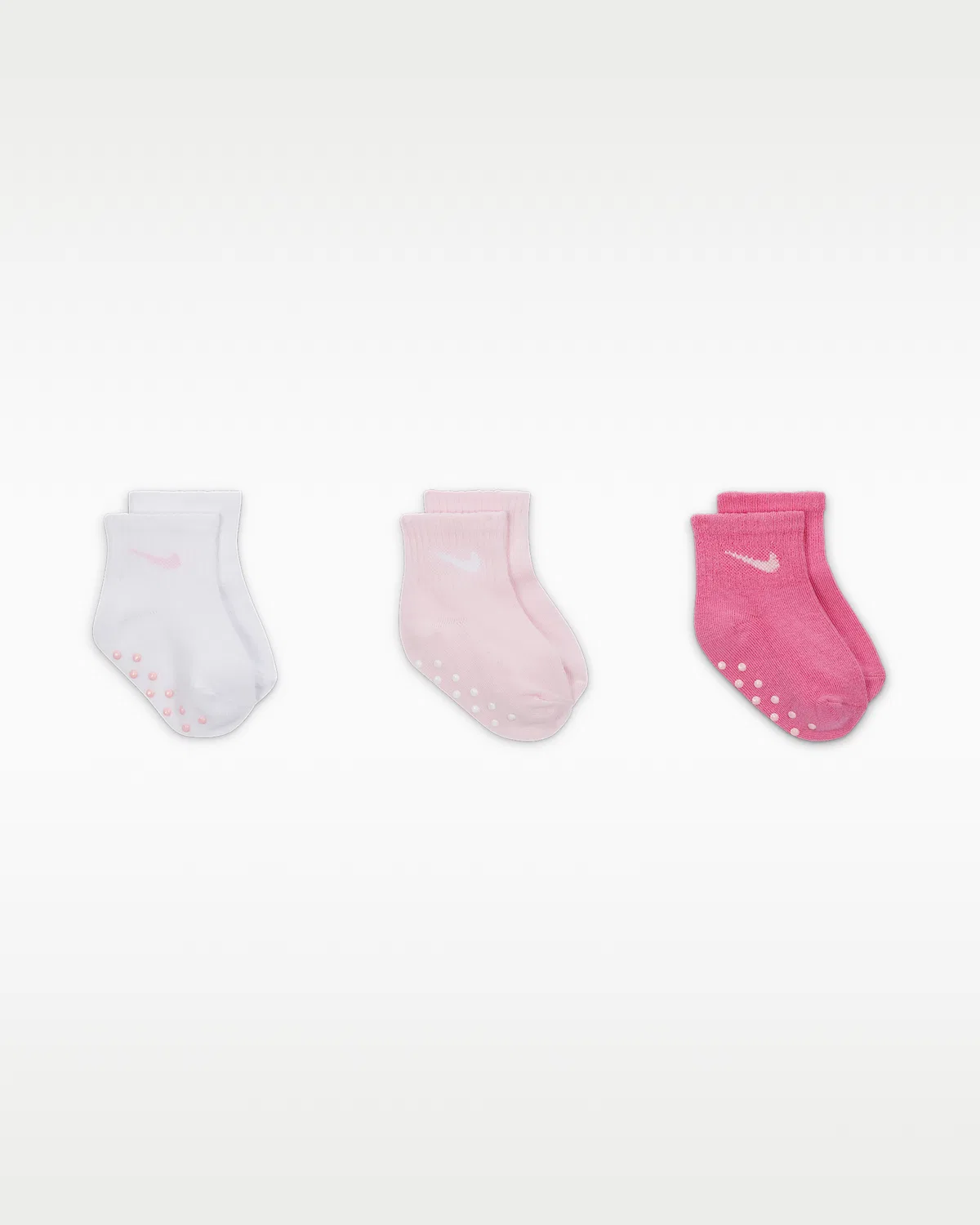 Baby Core Swoosh Gripper Socks (3 пары) Nike, Pink Foam — фото 2
