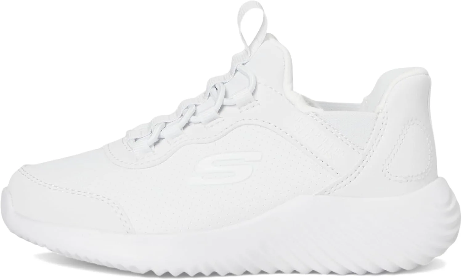 Мужские слипоны Skechers Hands Free Bounder 403896L (маленький/большой ребенок), белый — фото 4