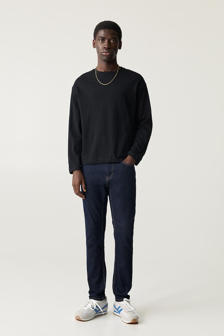 

Джинсы облегающего кроя с декоративными швами Pull And Bear, синий