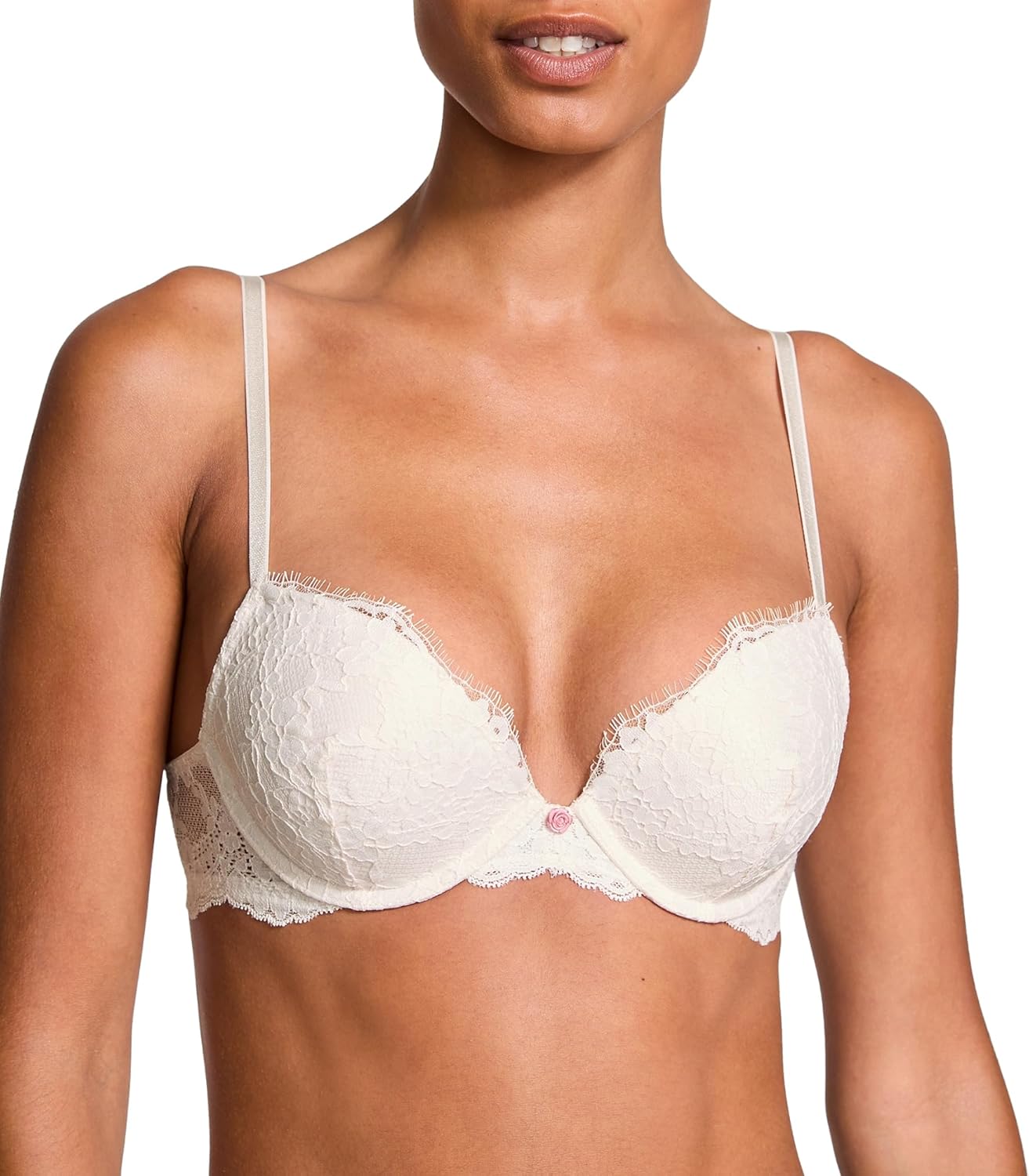 

Victoria's Secret Женский бюстгальтер Dream Angels Push Up, бюстгальтеры для женщин (32A-38DDD), Coconut White Lace (New Look)
